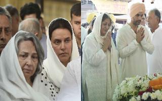 Bishan Singh Bedi Funeral: Neha Dhupia, Angad Bedi Console Each Other; Sharmila Tagore Bids Emotional Adieu